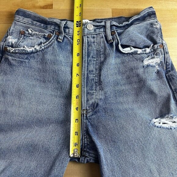 Agolde 90's Mid Rise Loose Jeans Isolate Distressed 100% Cotton Size 25 - Picture 12 of 13